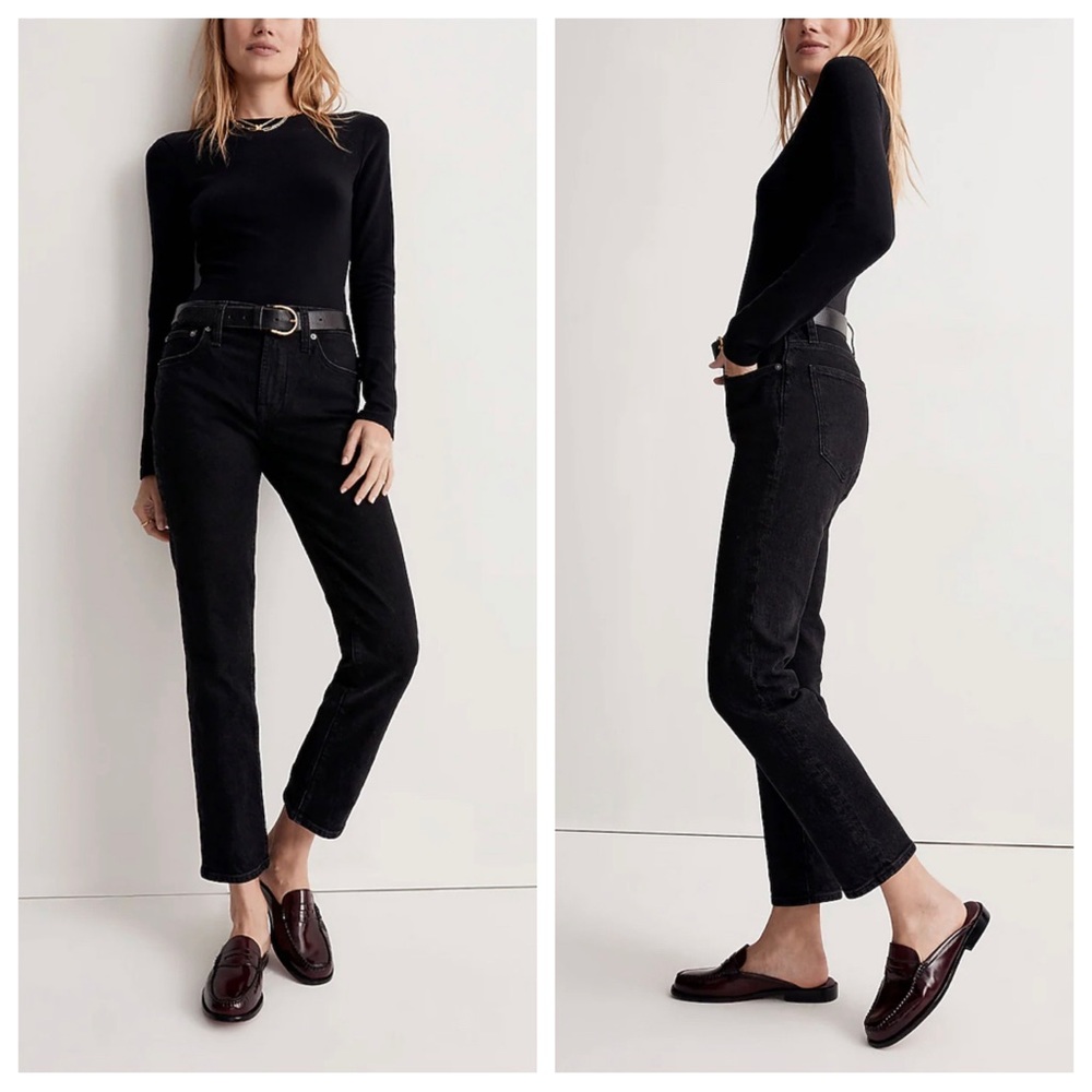Madewell Black Straight Leg Jeans